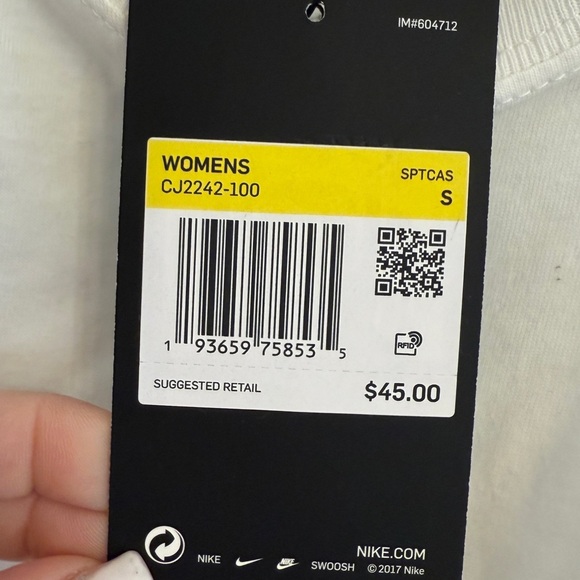 NIKE Women's White Short Sleeve Sportswear Essential T-Shirt Dress Size S NEW - Picture 4 of 7